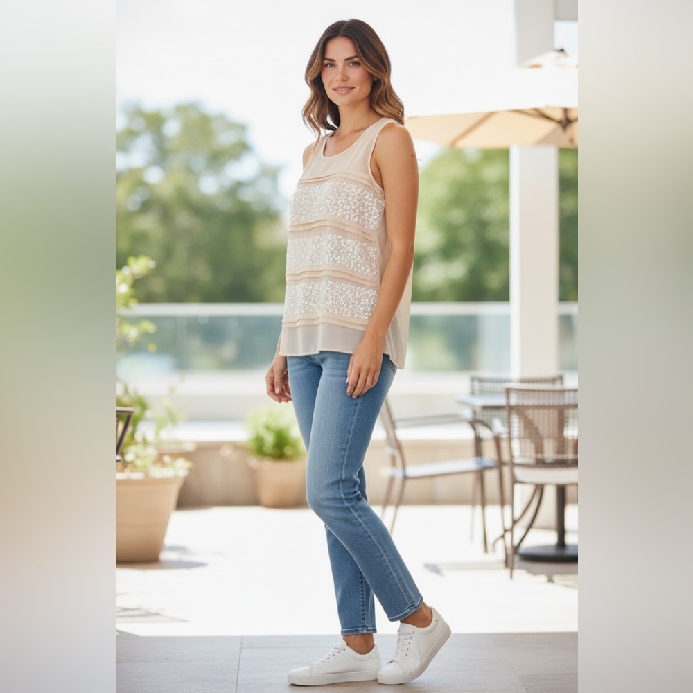 Sleeveless sequence Tank by Olive & Oak EUC